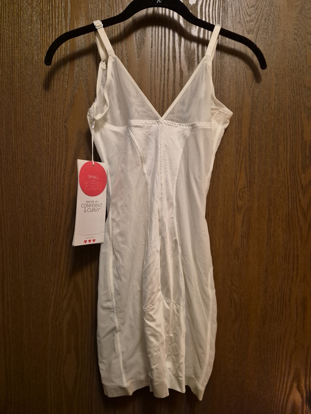 NWT Victoria's Secret PUCH UP White Slip W/Panty Confident & Curvy Size S